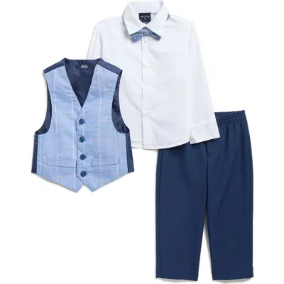 Nautica Kids' Windowpane Vest, Bow Tie, Shirt & Pants Set In Multi