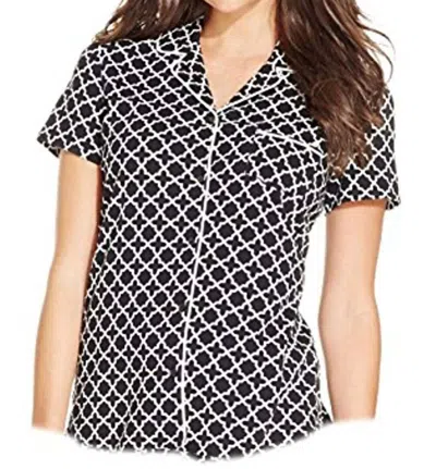 Nautica Knit Pajama Top In Otb True Black In Multi