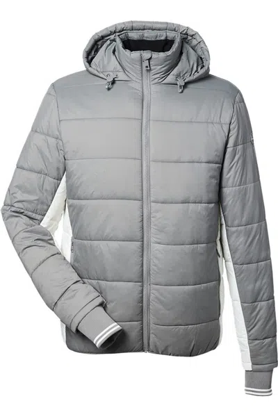 Nautica L Mile Hooded Puffer Jacket In Gray