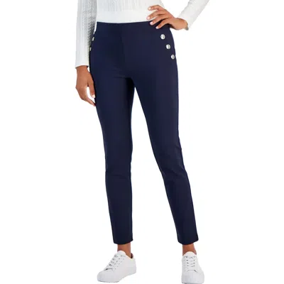 Nautica Lake Tahoe Womens Embellished Viscose Straight Leg Pants In Blue