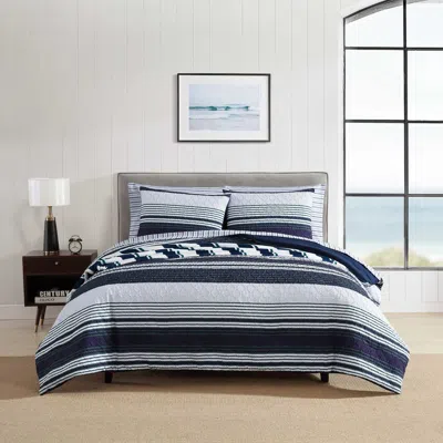 Nautica Lakefront Blue Twin/twin Xl Comforter Set In Gray