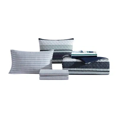 Nautica Lakefront Navy Bonus Comforter Set In Green;navy