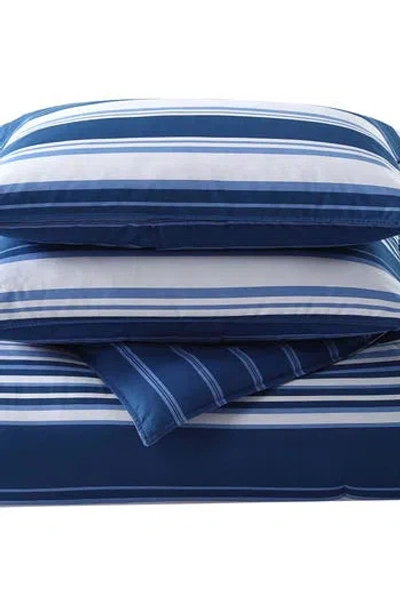 Nautica Lakeview Stripe Comforter & Sham Set In Grey/blue