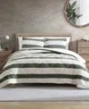 Nautica Lawndale Twill Plush 3-pc. Comforter Set, Full/queen In Almond,fern Green