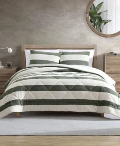 Nautica Lawndale Twill Plush Comforter Sets In Almond,camel