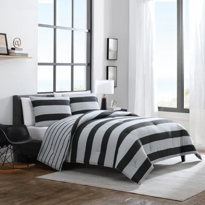 Nautica Lawndale Twin/twin Xl Reversible Comforter And Sham Set In Black
