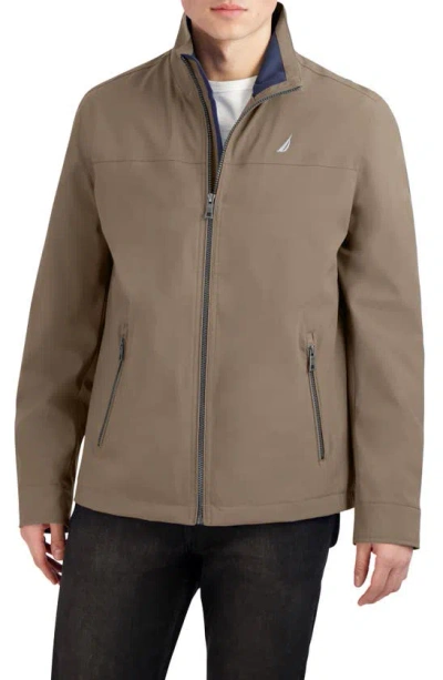 Nautica Lightweight Stretch Water Resistant Golf Jacket In Brown