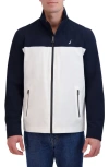 Nautica Lightweight Stretch Water Resistant Golf Jacket In White/ Navy