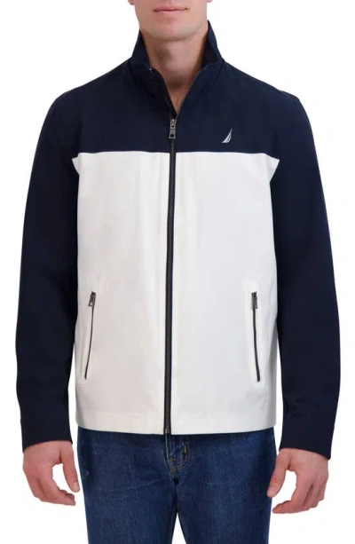 Nautica Lightweight Stretch Water Resistant Golf Jacket In White
