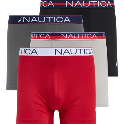 Nautica Limited Edition 4-pack Microfiber Stretch Trunks In Black/lead Alloy/multi