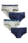 Nautica Limited Edition 4-pack Stretch Cotton Briefs In Heather Grey Waistbands