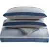 Nautica Linden Stripe Plush Comforter Set In Navy