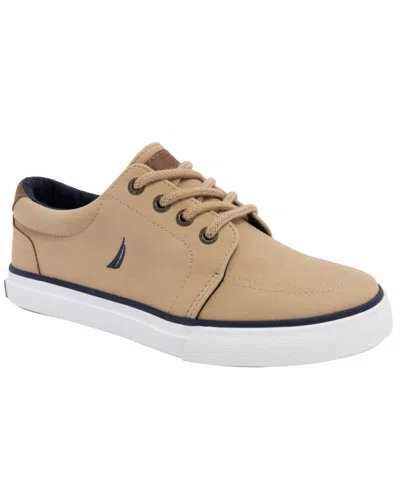 Nautica Kids' Little And Big Boys Lace Up Vulcanized Sneaker In Brown