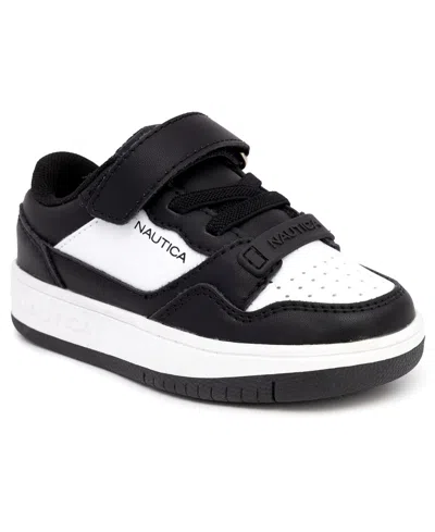 Nautica Babies' Little And Big Boys Seaspray Casual Sneakers In White,black