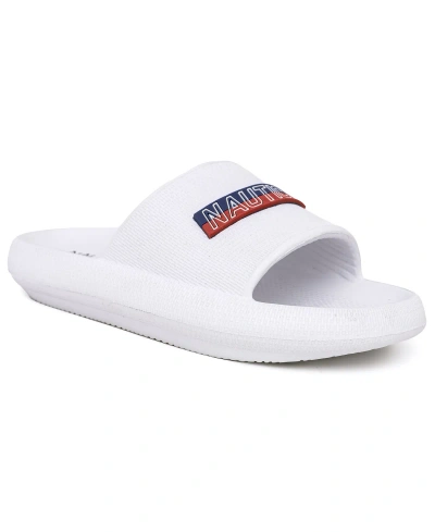 Nautica Kids' Little And Big Boys Sheldon Casual Slide In White/ Navy/ Red