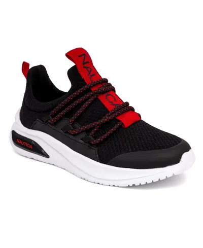 Nautica Kids' Little And Big Boys Swimm Athletic Sneakers In Black,red