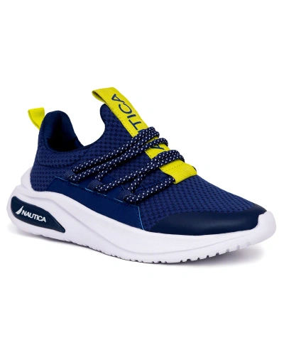 Nautica Kids' Little And Big Boys Swimm Athletic Sneakers In Cobalt/ Lime