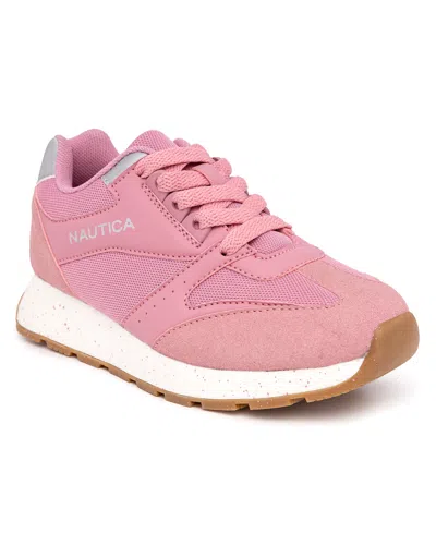 Nautica Kids' Little And Big Girls Lolan S Athletic Sneaker In Mauve,silver