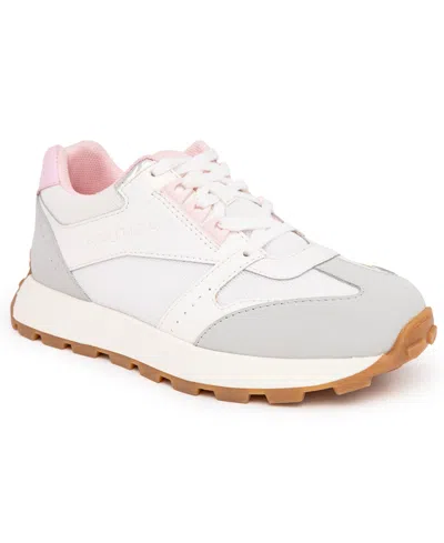 Nautica Kids' Little And Big Girls Lolan S Athletic Sneaker In White,iridescent,grey