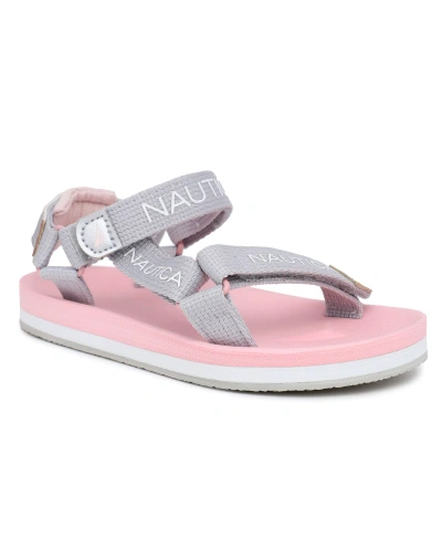 Nautica Babies' Little And Toddler Girls Avelino Casual Sandals In Grey Iridescent