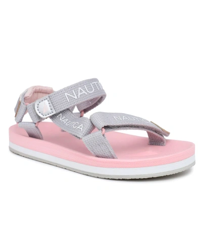 Nautica Kids' Little And Toddler Girls Avelino Casual Sandals In Grey Iridescent
