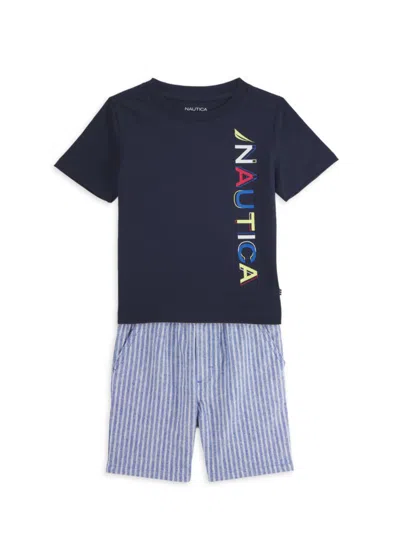 Nautica Kids' Little Boy's 2-piece T-shirt & Shorts Set In Multi