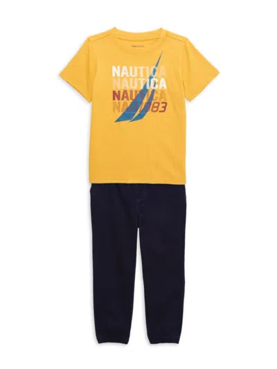 Nautica Babies' Little Boy's 2-piece Tee & Pants Set In Yellow