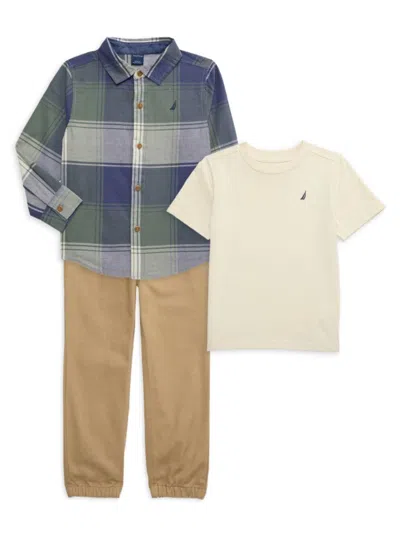 Nautica Kids' Little Boy's 3-piece Tee, Shirt & Pants Set In Assorted