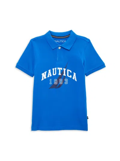 Nautica Babies' Little Boy's Archive Logo Polo In Spinner Blue