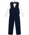Nautica Toddler Boys Tuxedo Vest 4-piece Set In Bright Blue