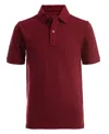 Nautica Little Boys Uniform Stretch Double Pique Polo In Burgundy