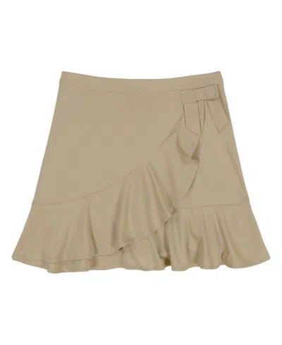 Nautica Kids' Little Girls Ruffle Layer Performance Scooter Skirt In Brown