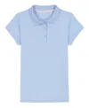 Nautica Big Girls Short Sleeve Interlock Polo Shirt In Blue