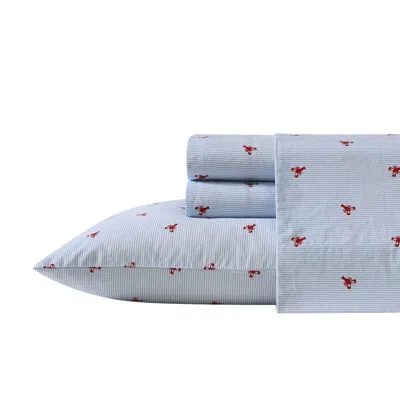 Nautica Lobster Walk Blue Queen Sheet Set