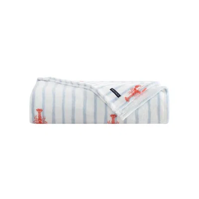 Nautica Lobster Watercolor Stripes Twin Blanket In Multi