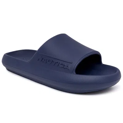 Nautica Men's Dacio Open Toe Pool Slides In Blue