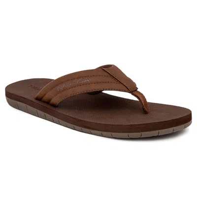 Nautica Logo Flip-flop In Brown