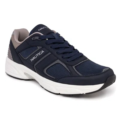 Nautica Logo Lace-up Sneaker In Blue