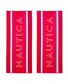 Nautica Logo Stripe Jacquard Beach Towel Set, 68" X 36"