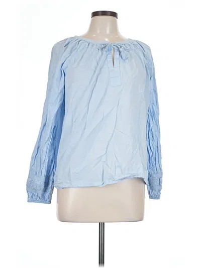 Pre-owned Nautica Long Sleeve Blouse In Blue