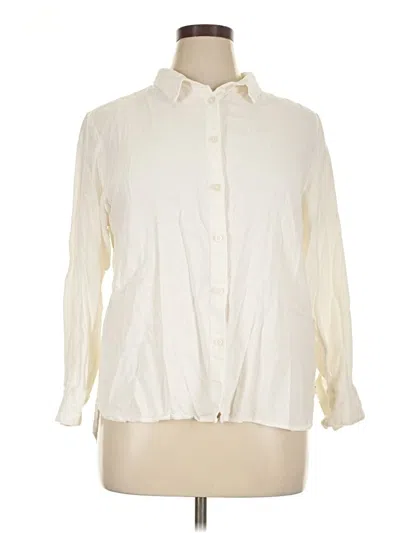 Pre-owned Nautica Long Sleeve Blouse In Ivory