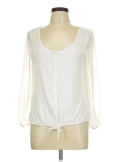 Pre-owned Nautica Long Sleeve Blouse In Ivory