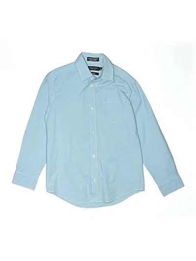 Pre-owned Nautica Kids' Long Sleeve Button Down Shirt In Blue