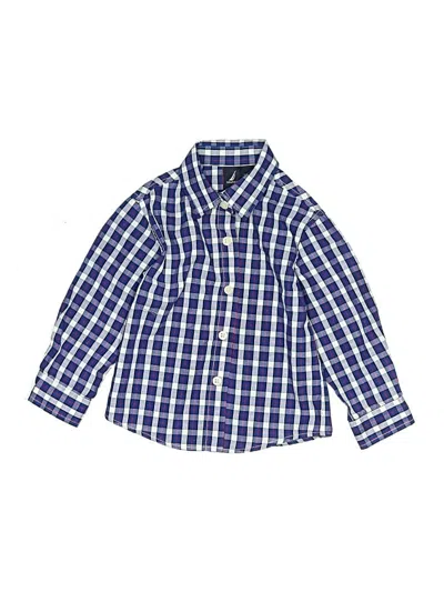 Pre-owned Nautica Kids' Long Sleeve Button Down Shirt In Blue