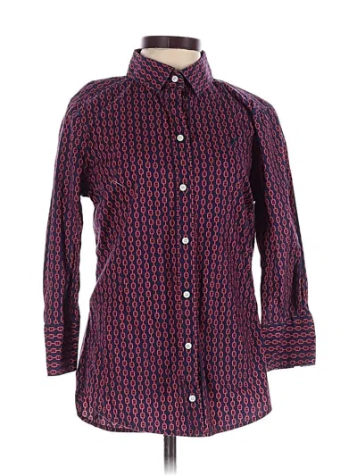 Pre-owned Nautica Long Sleeve Button Down Shirt In Burgundy