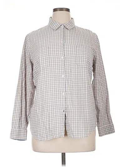 Pre-owned Nautica Long Sleeve Button Down Shirt In Gray