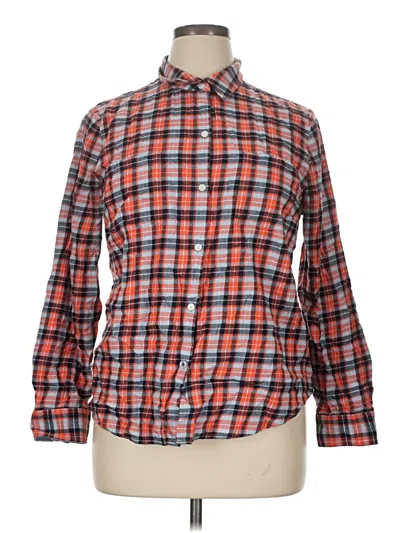 Pre-owned Nautica Long Sleeve Button Down Shirt In Orange