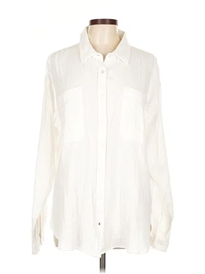 Pre-owned Nautica Long Sleeve Button Down Shirt In White