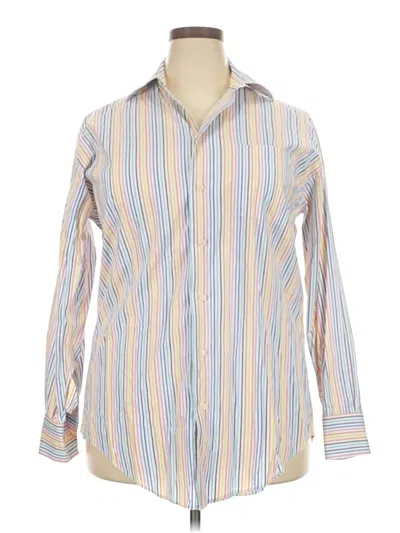 Pre-owned Nautica Long Sleeve Button Down Shirt In White