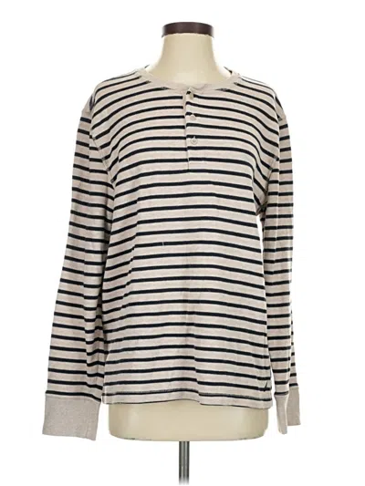 Pre-owned Nautica Long Sleeve Henley Shirt In White